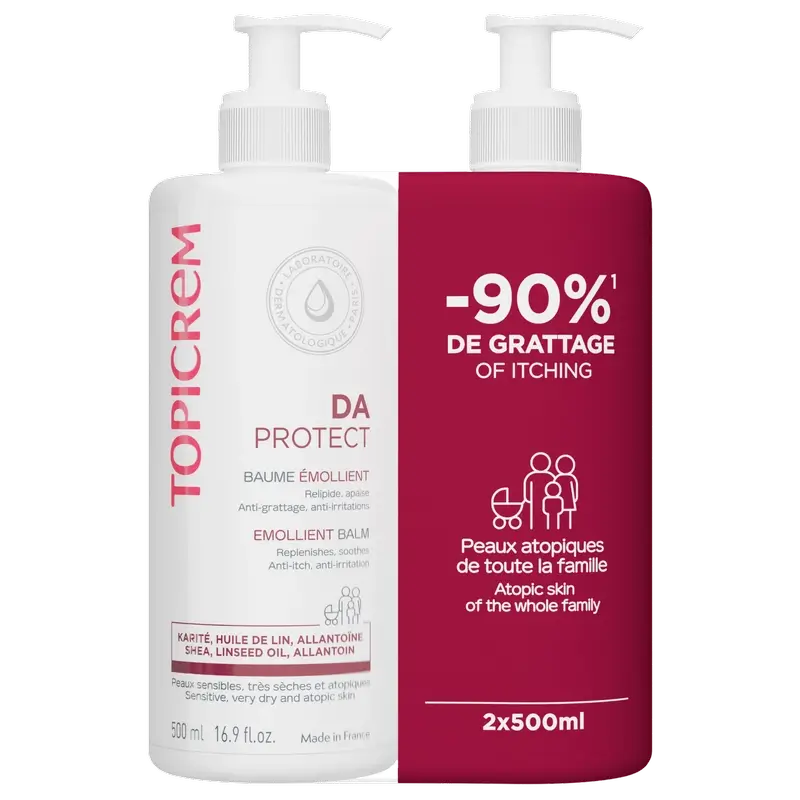 Topicrem Duo Pack Da Protect Bálsamo Emoliente 500 Ml 2ª Unidade 50%.