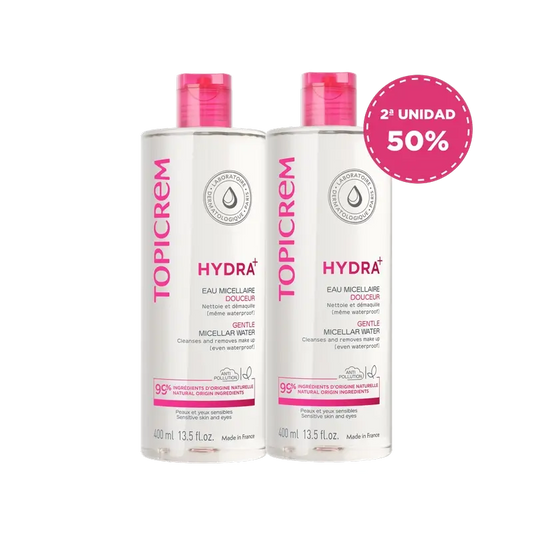Topicrem Hydra+ Água Micelar Suave, 2x400 ml
