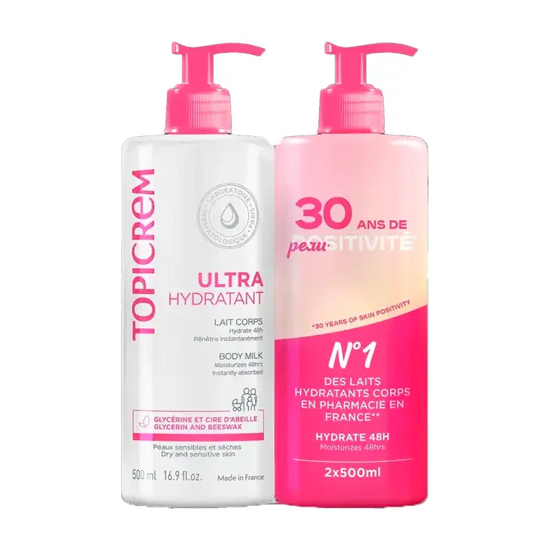 Topicrem Pack Leite Hidratante para o Corpo, 2x500 ml