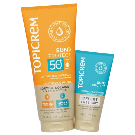 Topicrem Pack Sun Protect Leite Corporal Spf50+ 200Ml + Aftersun 50Ml Grátis