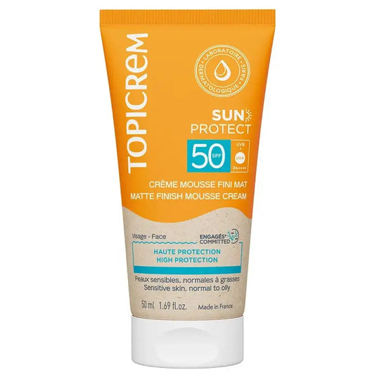 Topicrem Sun Protect Matte Finish Mousse Creme Spf50 50 Ml