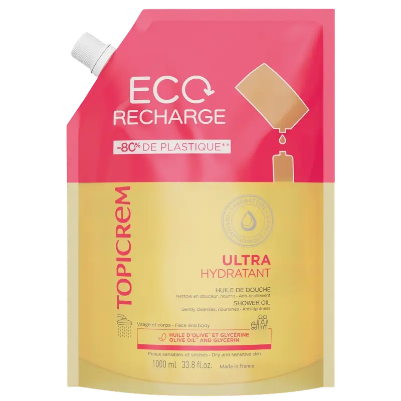 Topicrem Uh Refil de Óleo de Duche Ultra-Moisturizante, 1L