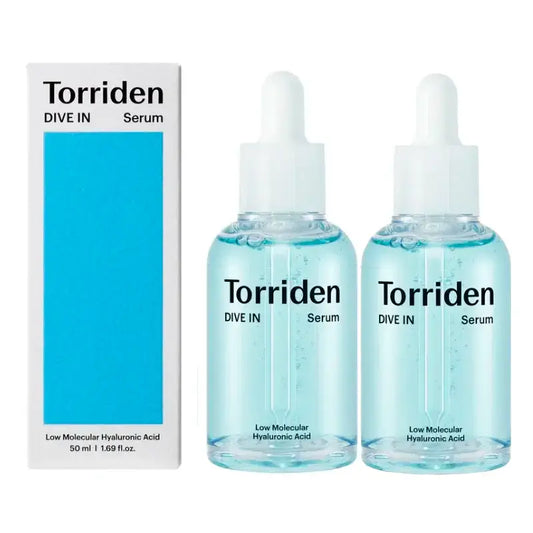 Torriden Dive-In Low Molecular Hyaluronic Acid Serum , embalagem de 2 x 50 ml