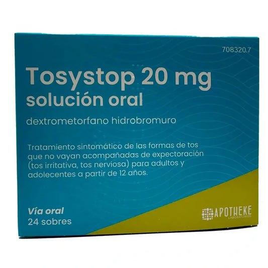 Tosystop 20 mg, 24 saquetas para solução oral