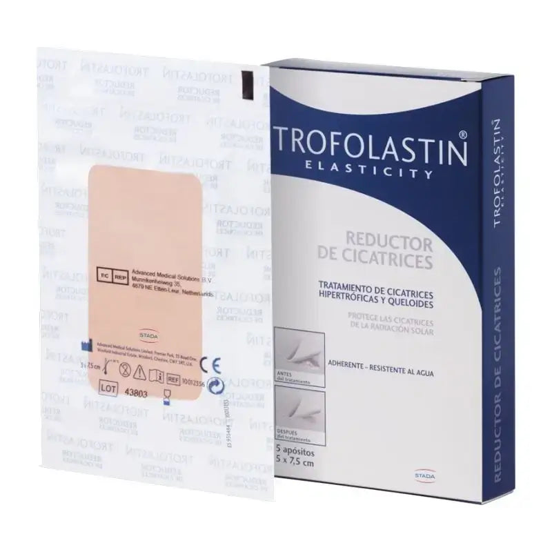 Trofolastin Scar Reducer 5 x 7,5 cm, 5 pensos, embalagem de 2