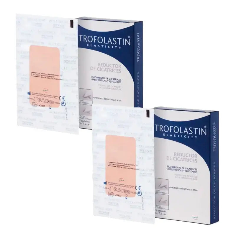 Trofolastin Scar Reducer 5 x 7,5 cm, 5 pensos, embalagem de 2