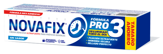 Novafix Fixatives Pro3 Flavourless - Creme Adesivo para Dentaduras - 70 G, 70 gr