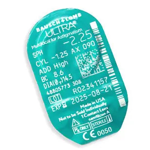 Lentes Ultra Multifocais para Astigmatismo Mensal , 6 unidades - -3.25, -1.25, 20, 8.6, Alta, 14.50