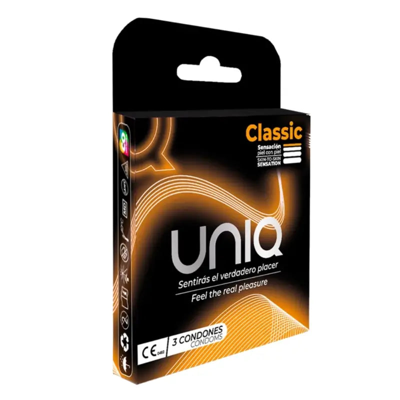 Uniq Classic Preservativos sem látex, 3 unidades