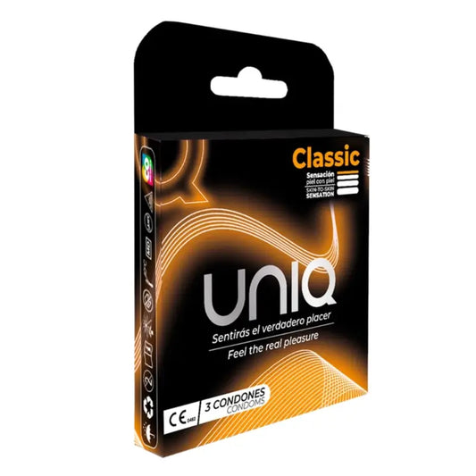 Uniq Classic Preservativos sem látex, 3 unidades