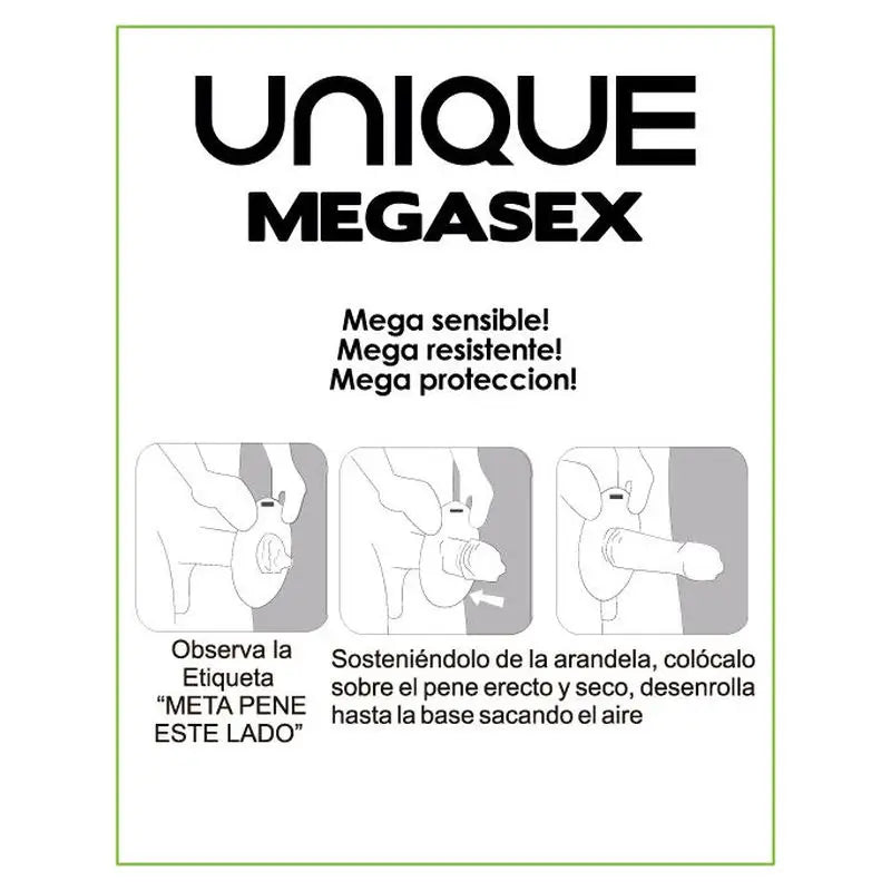 Preservativos Uniq Megasex Sensitive com Garter Latex Free 3 unidades