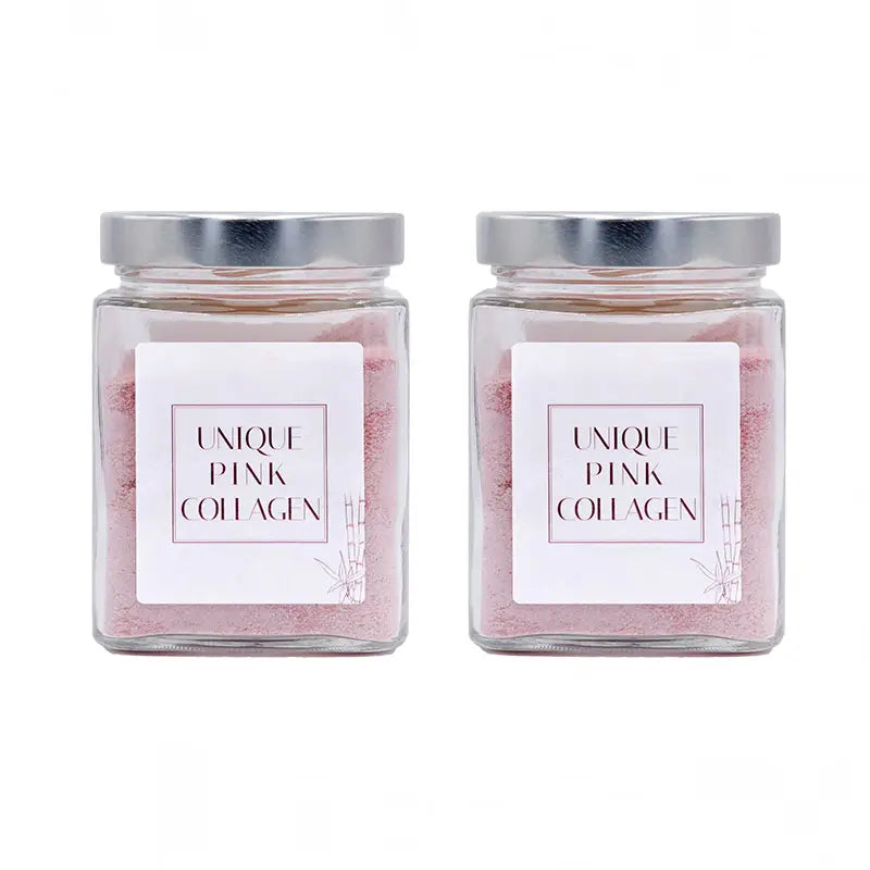 Suplemento nutricional de colagénio rosa Unique, embalagem de 2x300 gramas