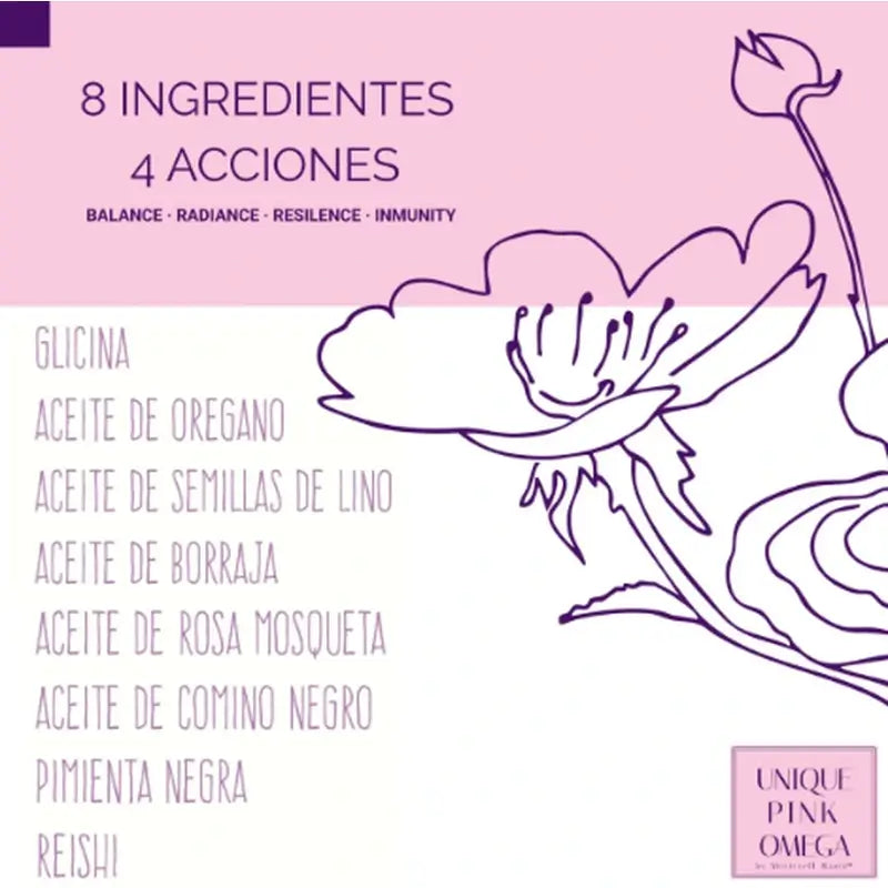 Unique Pink Omega, 60 cápsulas
