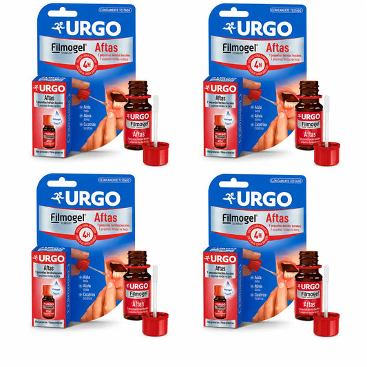 Urgo Aftas Filmogel Frasco de 10 ml, embalagem de 4