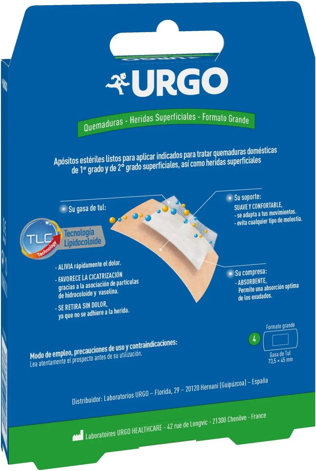 Urgo Penso Estéril para Queimaduras e Feridas Superficiais, 10 X 7 Cm