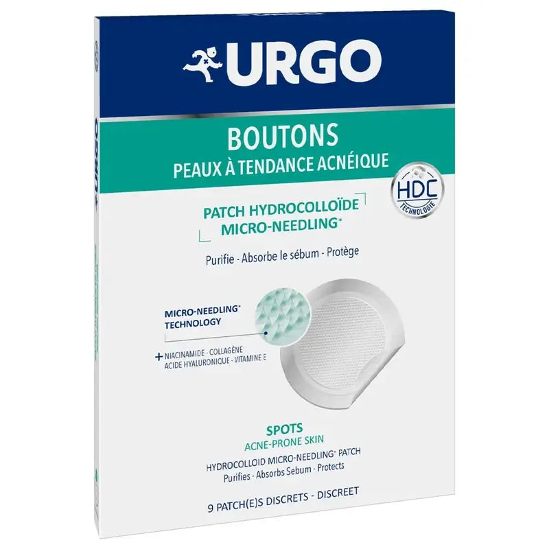 Urgo Spots Hydrocolloid Patches Micro Needling, 9 unidades