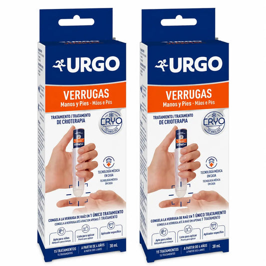 Urgo Verrugas Crioterapia - Frasco de 38 ml, 15 tratamentos, embalagem de 2