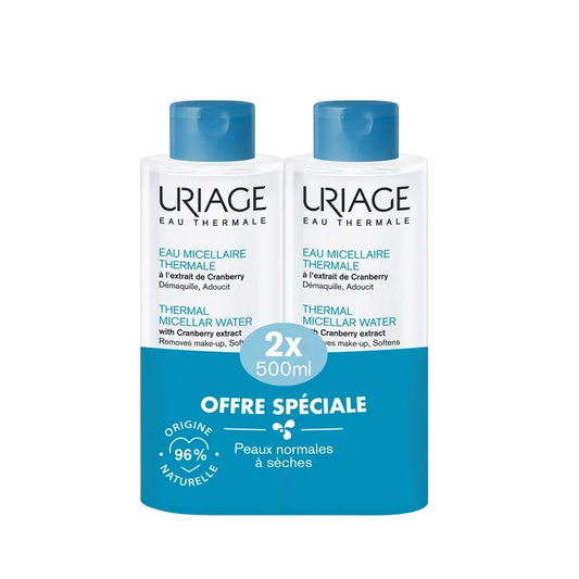 Água Micelar Térmica Uriage para peles normais a secas, 2X500 Ml