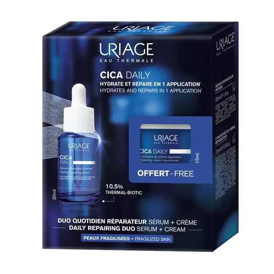 Uriage Cica-Daily Intense Repair Serum, 30Ml + Cica Daily Concentrated Repair Cream, 15 Ml