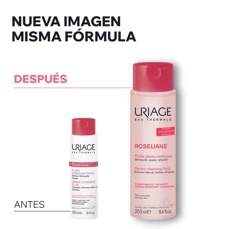 Uriage Roséliane Fluido Dermo-Limpante, 250 ml