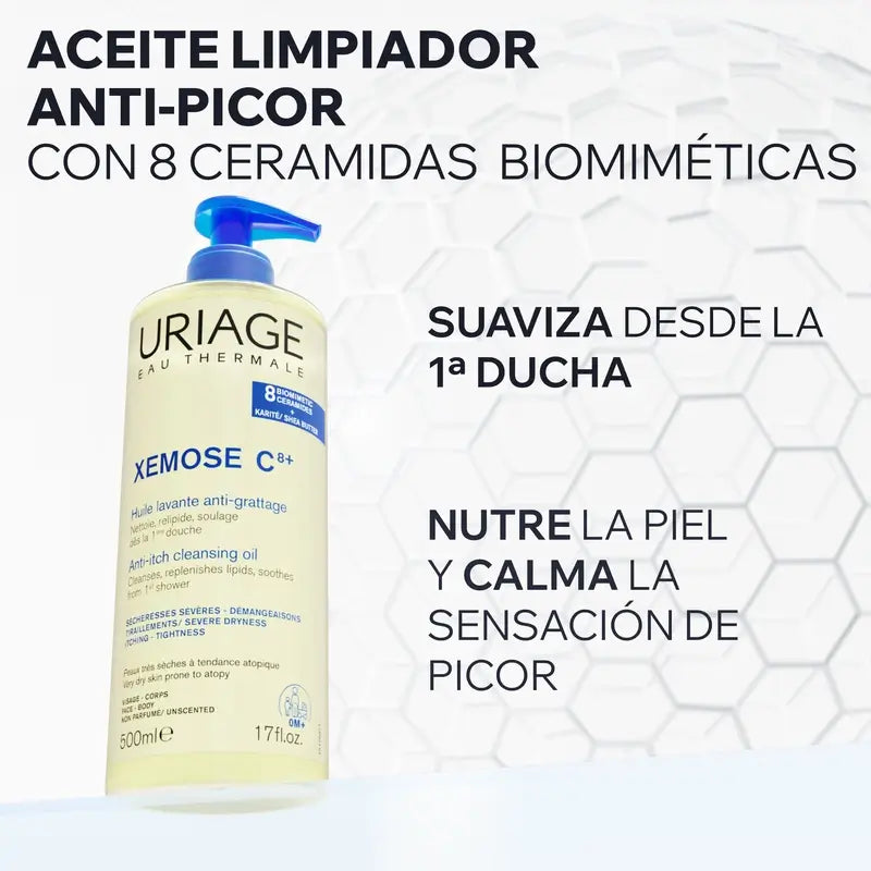 Uriage Xemose C8+ Óleo de limpeza anti-coceira 500ml