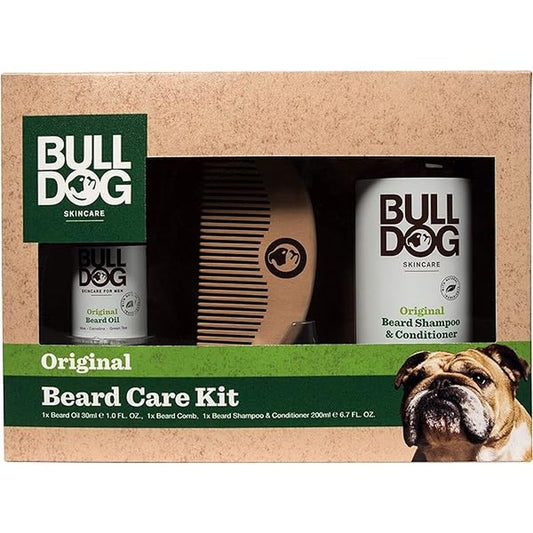 Bulldog Beard Kit Champô + óleo + pente para a barba