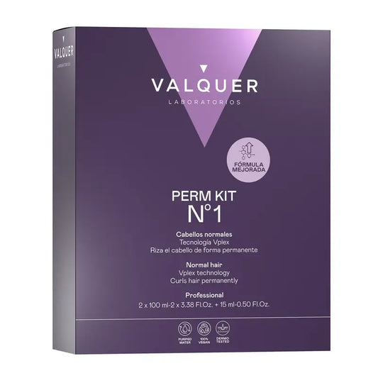 Valquer Professional Perming Kit No. 1 - Cabelo Normal - Caracóis duradouros em 3 passos