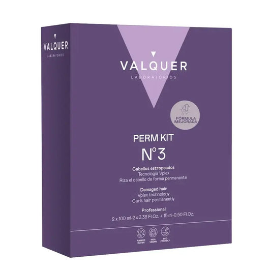 Valquer Professional Perming Kit Nº3 - Cabelos Danificados - Recuperar, Encaracolar e Reparar , 210 ml