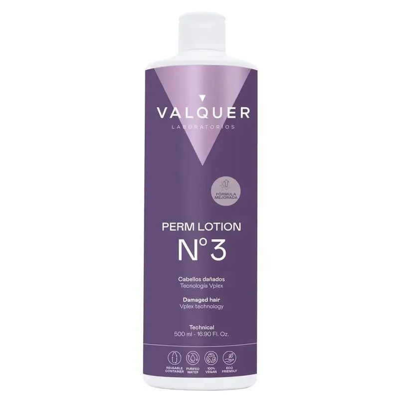 Valquer Perming Liquid Nº3 (Cabelos Danificados) , 500 ml