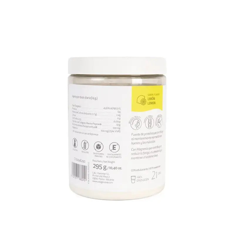 Colagenova Marine + Colagénio Marinho + Hialurónico + Magnésio Limão, 295 Gr