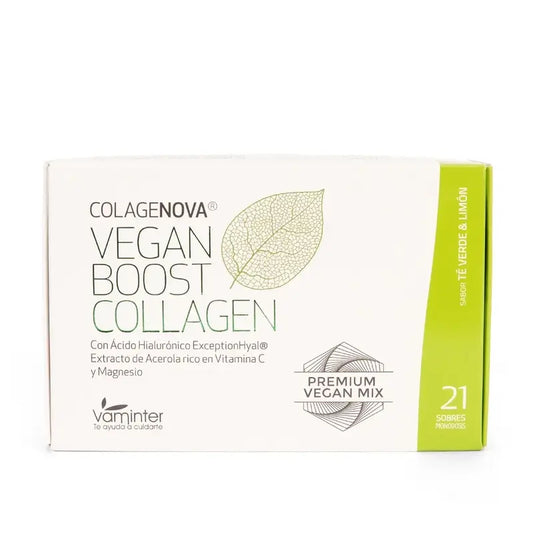 Vaminter Colagenova Vegan Boost Chá Verde + Limão, 21 Envelopes