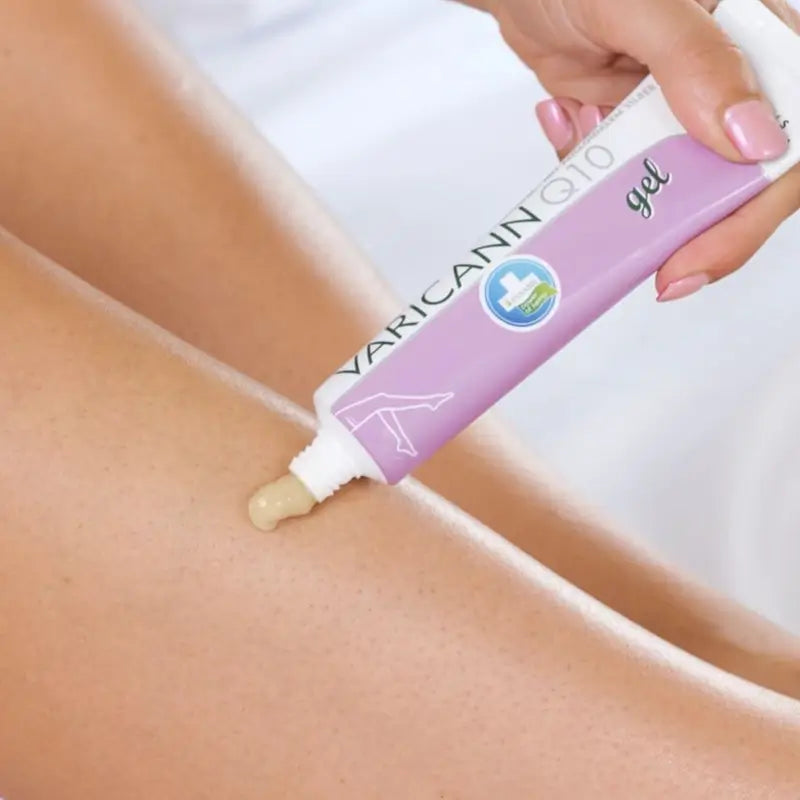 Varicann Q10 - Gel de cânhamo natural e vegan - Alívio para pernas cansadas, 70 gramas