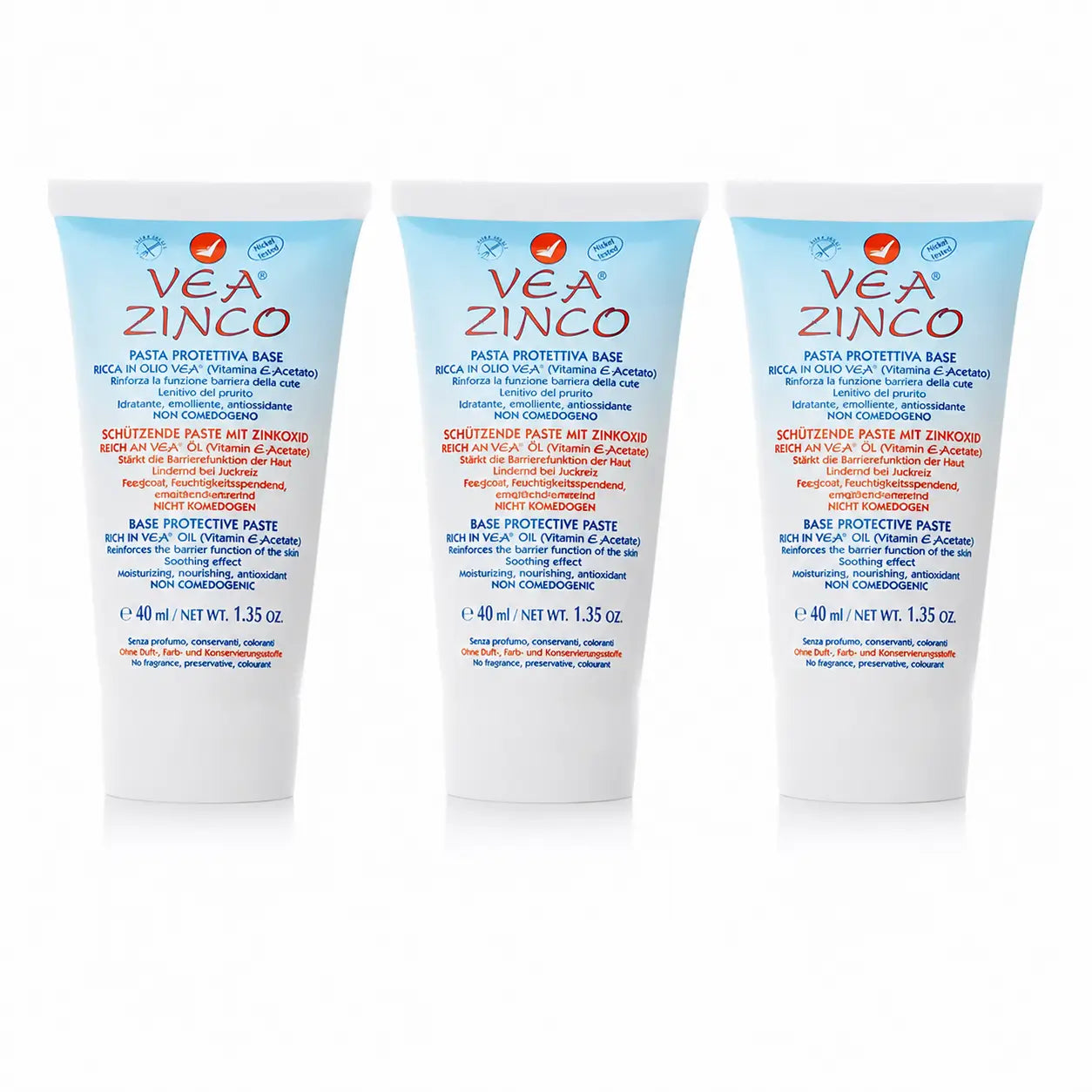 Veja Zinco Pasta Protetora 40 ml, embalagem com 3 unidades