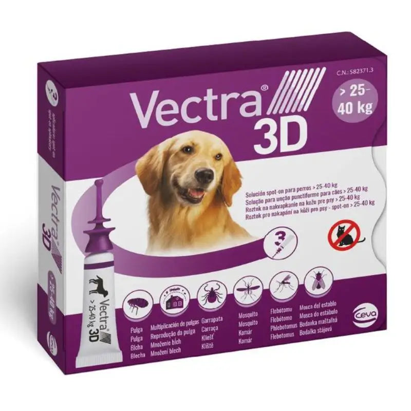 Vectra 3D Cão 25-40 kg, 3 pipetas
