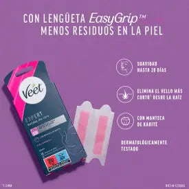 Veet Expert Depilatório Facial Tiras de Cera Fria com Manteiga de Karité, 16 Tiras