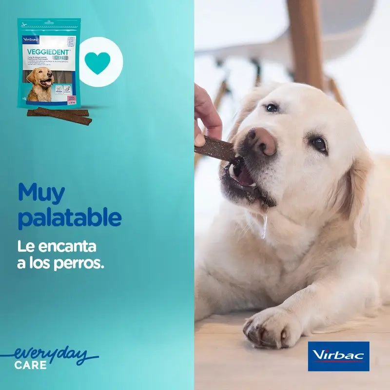 Virbac Veggiedent Fr3sh M, Snacks Dentários para Cães de Raça Média