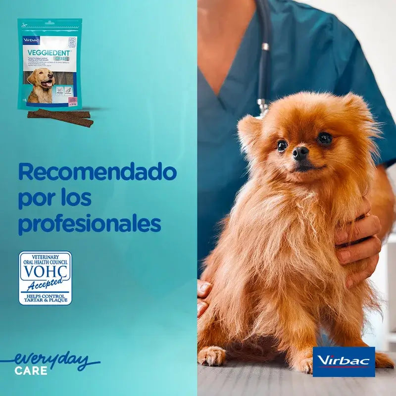 Virbac Veggiedent Fr3sh M, Snacks Dentários para Cães de Raça Média