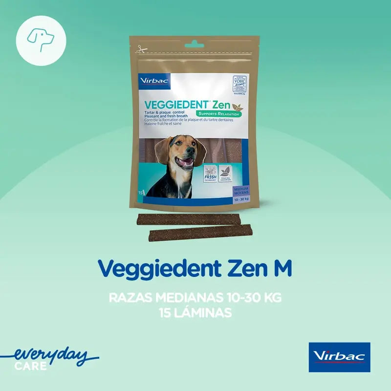 Virbac Veggiedent Zen M, Snack Dentário para Cães de Raça Média