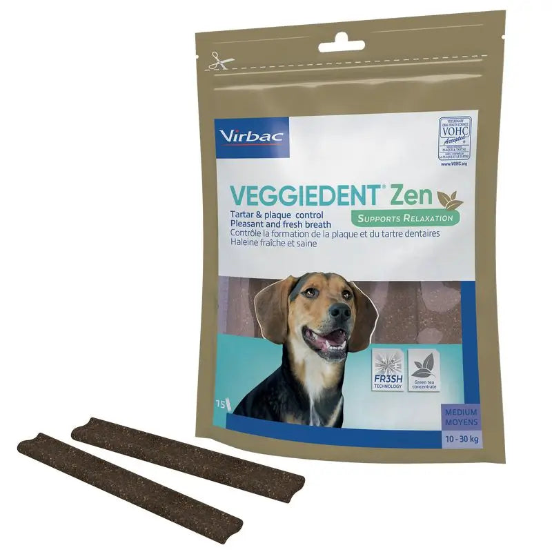 Virbac Veggiedent Zen M, Snack Dentário para Cães de Raça Média