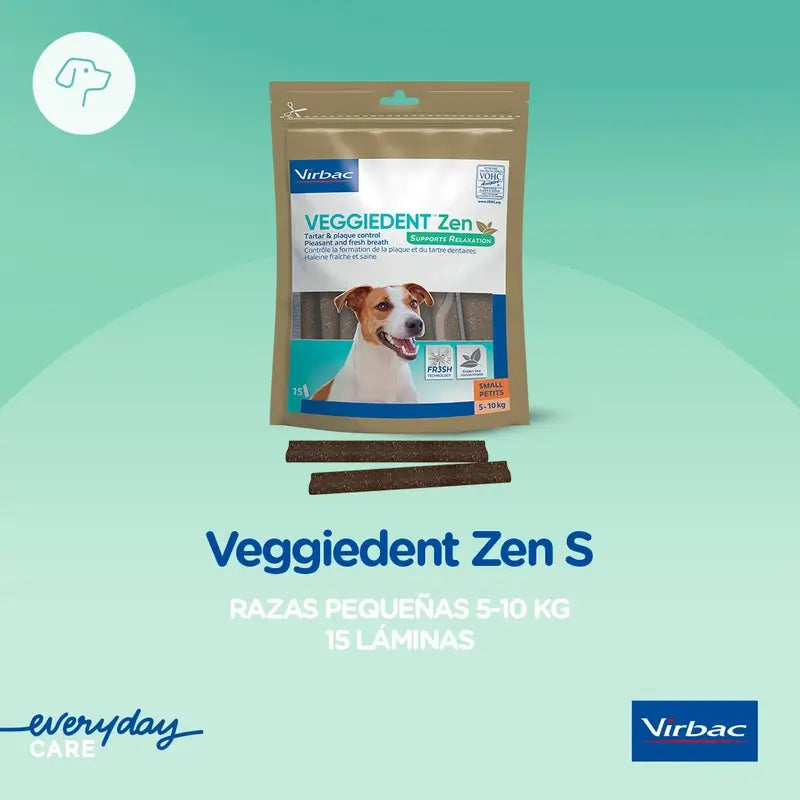 Virbac Veggiedent Zen S, Snack Dentário para Cães de Raça Pequena