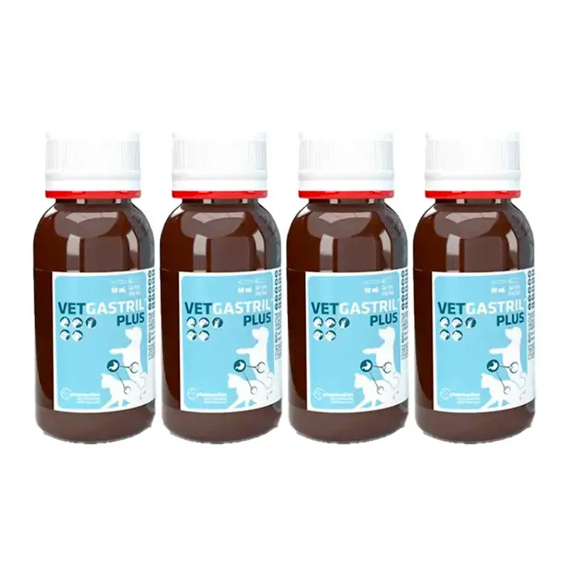Vetgastril Plus Protetor Gástrico para Cães e Gatos, Embalagem 4 x 50 ml