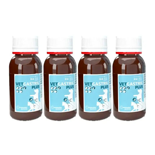 Vetgastril Plus Protetor Gástrico para Cães e Gatos, Embalagem 4 x 50 ml