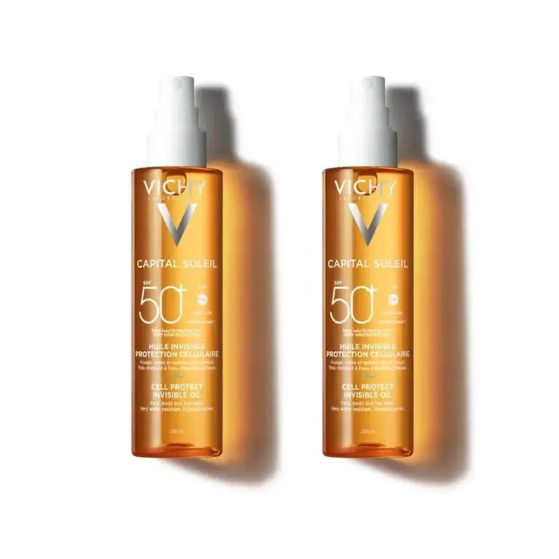 Vichy Capital Soleil Proteção Celular Invisível Óleo Invisível Spf 50+ Protetor Solar, 2X200 Ml