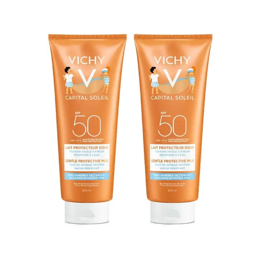 Vichy Capital Soleil Leite de proteção solar para crianças Spf 50+, 2X300 Ml