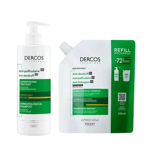 Vichy Dercos Champô Anti-Caspa para Cabelos Secos 400ml + Recarga 400ml