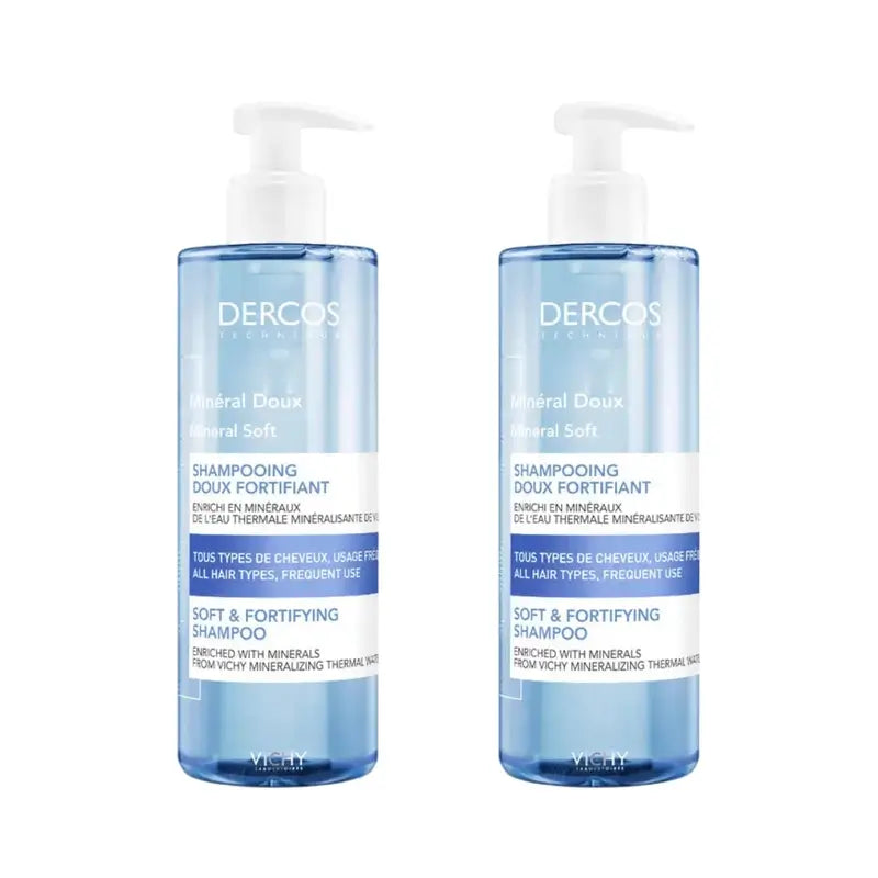 Vichy Dercos Technique Champô Mineral de Uso Frequente, 2X400Ml