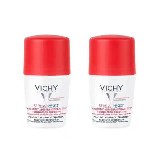 Vichy Desodorizante Stress Resist Tratamento Antitranspirante Intensivo 72H Roll-On, 2X50 Ml