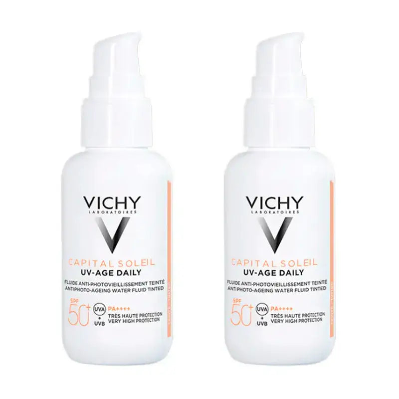 Vichy Duplo Uv-Age Diário Com Cor Fluido Aquoso Spf 50+ , 2X40 Ml