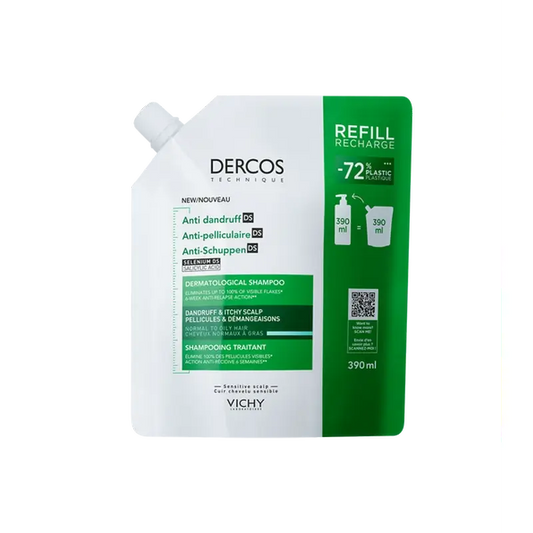 Vichy Dercos Technique Ecorefill Champô Anti-Caspa Oleosa, 390 ml