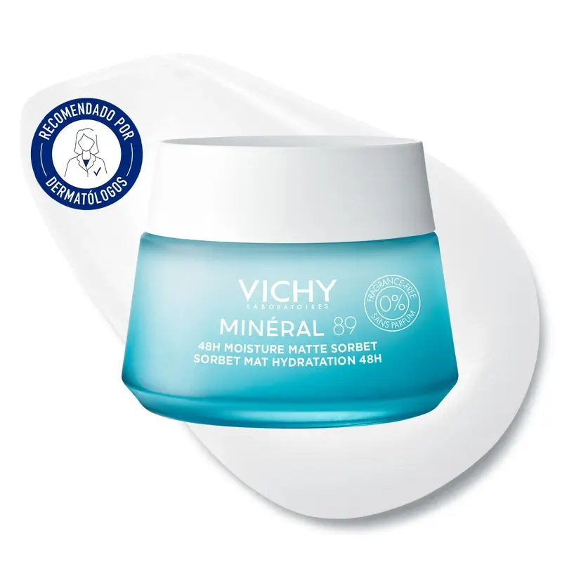 Vichy Mineral 89 Matte Gel Sorbet Hidratante 48H com Ácido Hialurónico , 50 ml